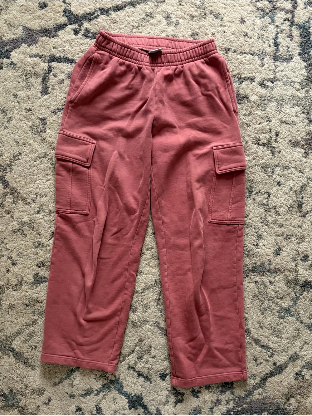Aritzia TNA Mega Red Cargo Straight Leg Sweatpants